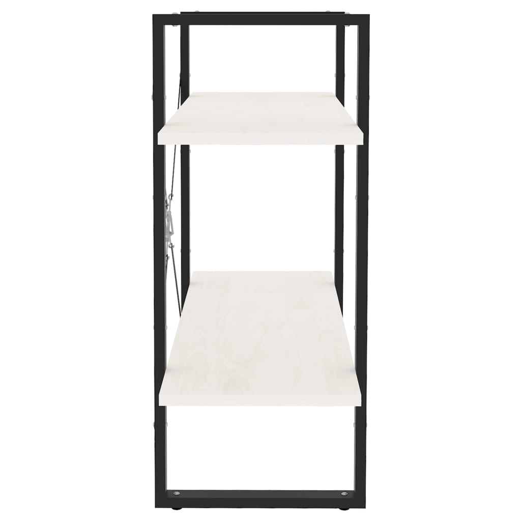 vidaXL 2-Tier Book Cabinet White 80x30x70 cm Solid Pine Wood