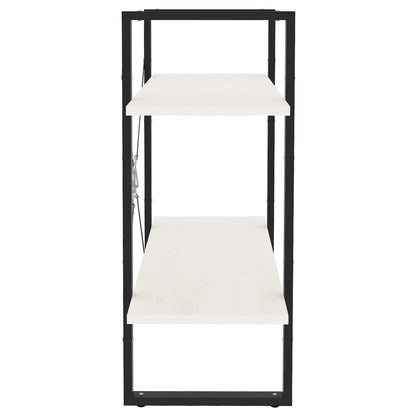 vidaXL 2-Tier Book Cabinet White 80x30x70 cm Solid Pine Wood