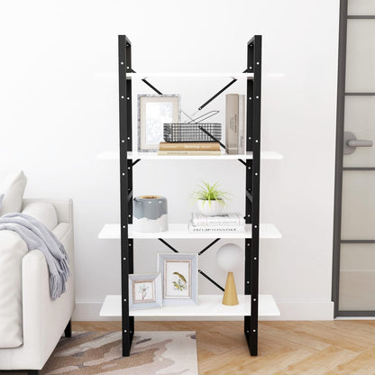 vidaXL 4-Tier Book Cabinet White 80x30x140 cm Engineered Wood