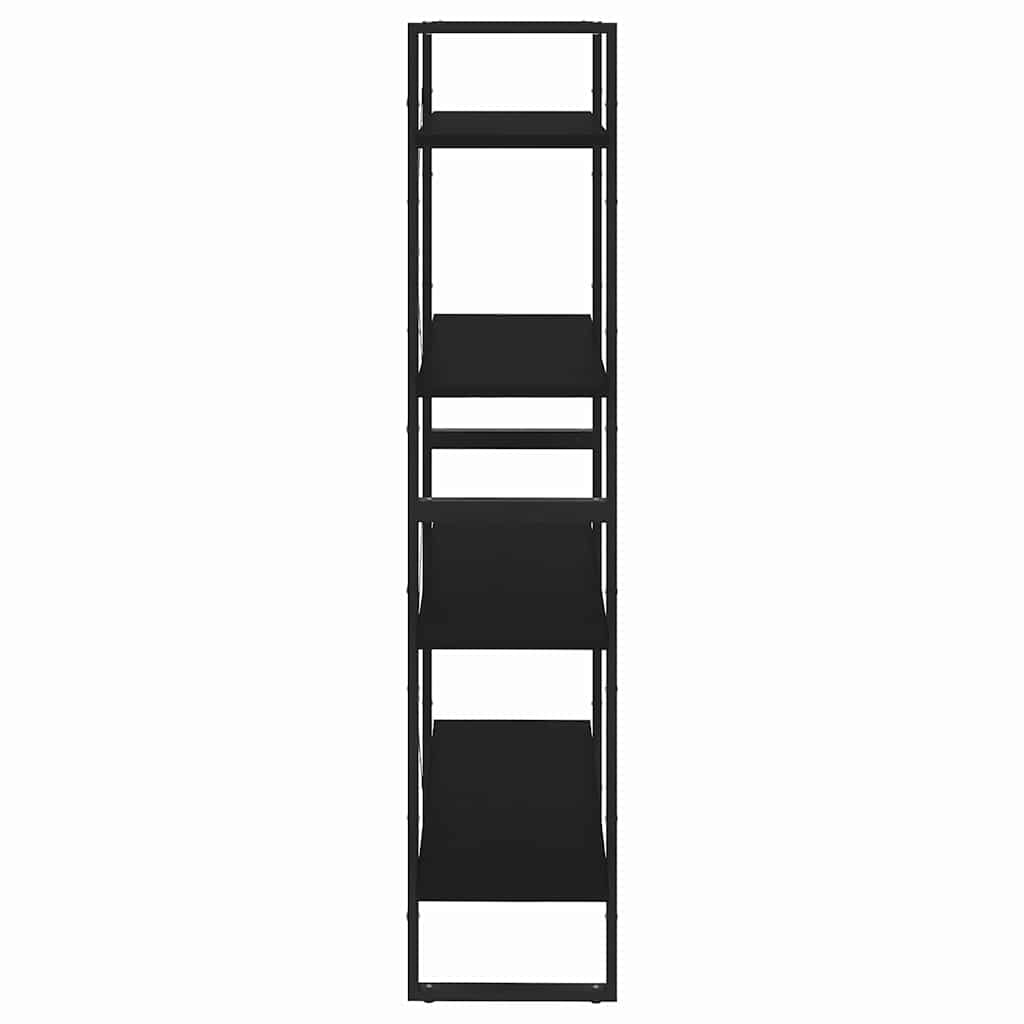 vidaXL 4-Tier Book Cabinet Black 80x30x140 cm Engineered Wood