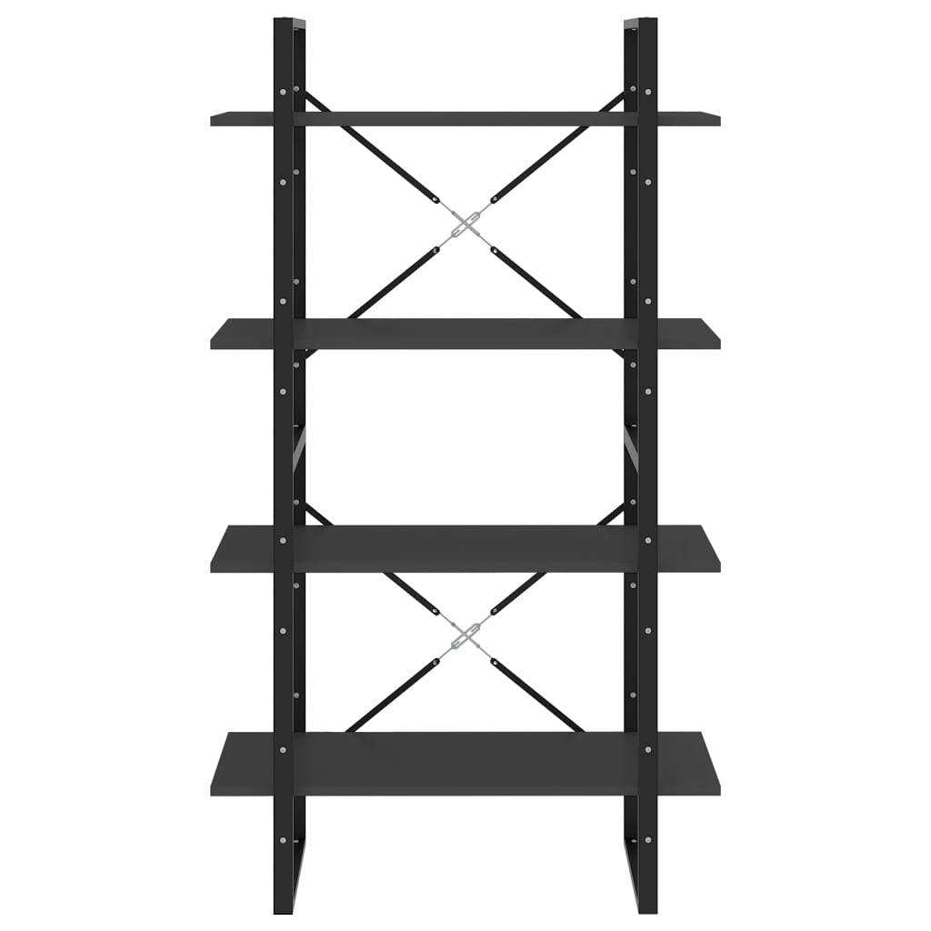 vidaXL 4-Tier Book Cabinet Grey 80x30x140 cm Engineered Wood