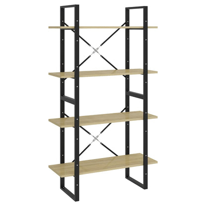 vidaXL 4-Tier Book Cabinet Sonoma Oak 80x30x140 cm Engineered Wood - Brown