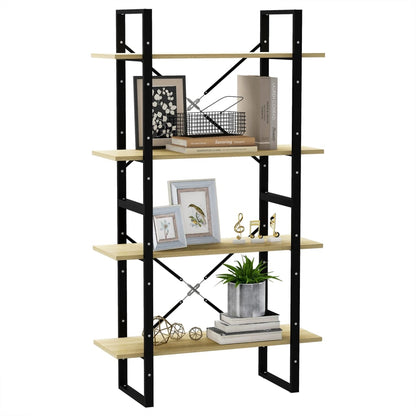 vidaXL 4-Tier Book Cabinet Sonoma Oak 80x30x140 cm Engineered Wood - Brown