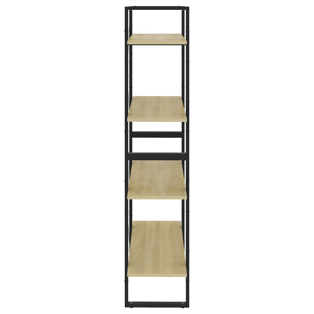 vidaXL 4-Tier Book Cabinet Sonoma Oak 80x30x140 cm Engineered Wood - Brown