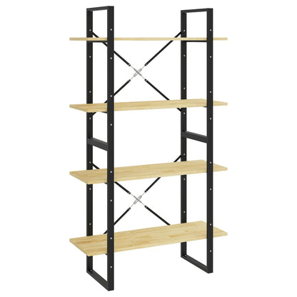 vidaXL 4-Tier Book Cabinet 80x30x140 cm Solid Pine Wood - Brown