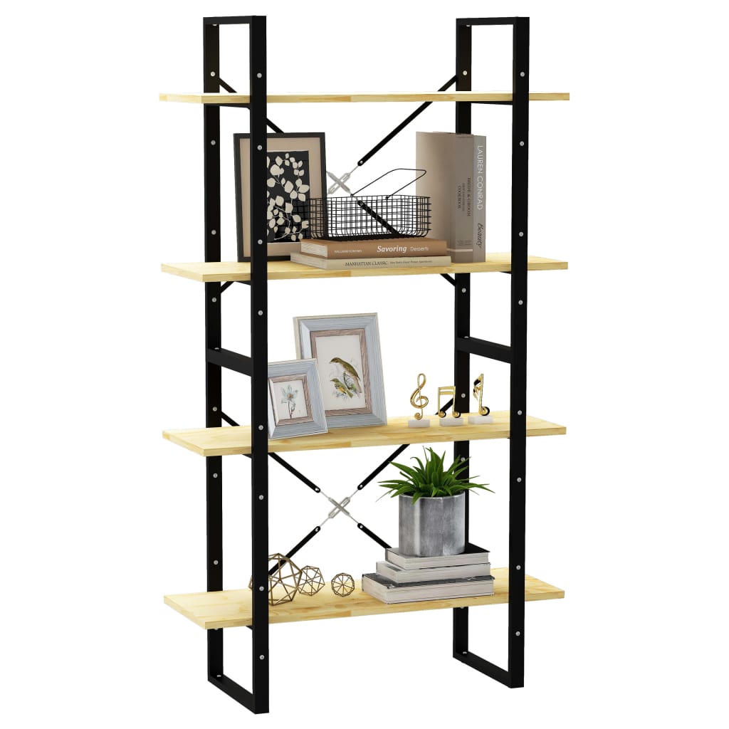 vidaXL 4-Tier Book Cabinet 80x30x140 cm Solid Pine Wood - Brown