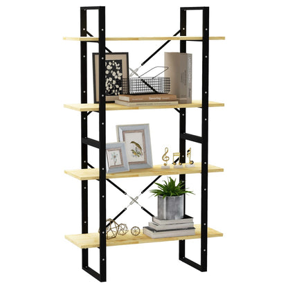 vidaXL 4-Tier Book Cabinet 80x30x140 cm Solid Pine Wood - Brown