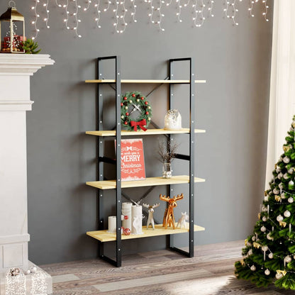 vidaXL 4-Tier Book Cabinet 80x30x140 cm Solid Pine Wood - Brown