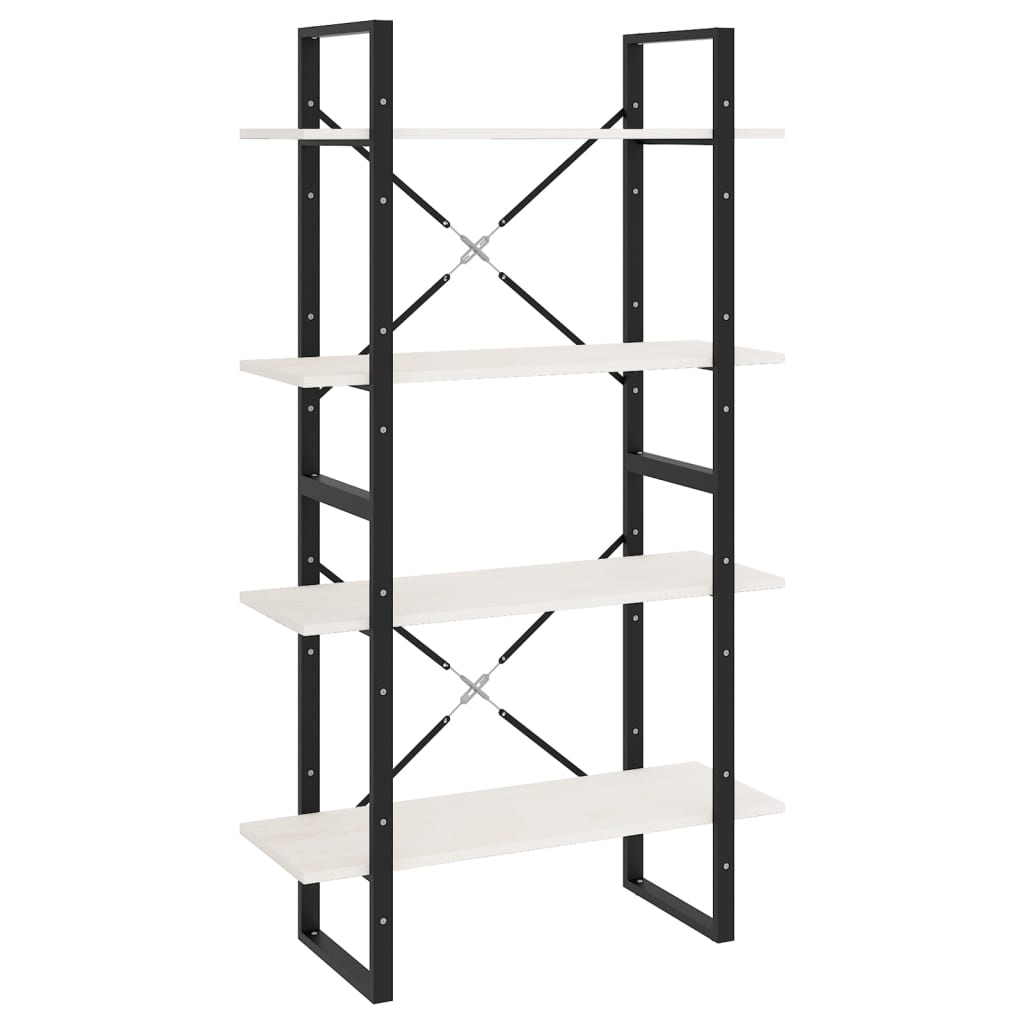 vidaXL 4-Tier Book Cabinet White 80x30x140 cm Solid Pine Wood