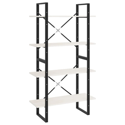 vidaXL 4-Tier Book Cabinet White 80x30x140 cm Solid Pine Wood
