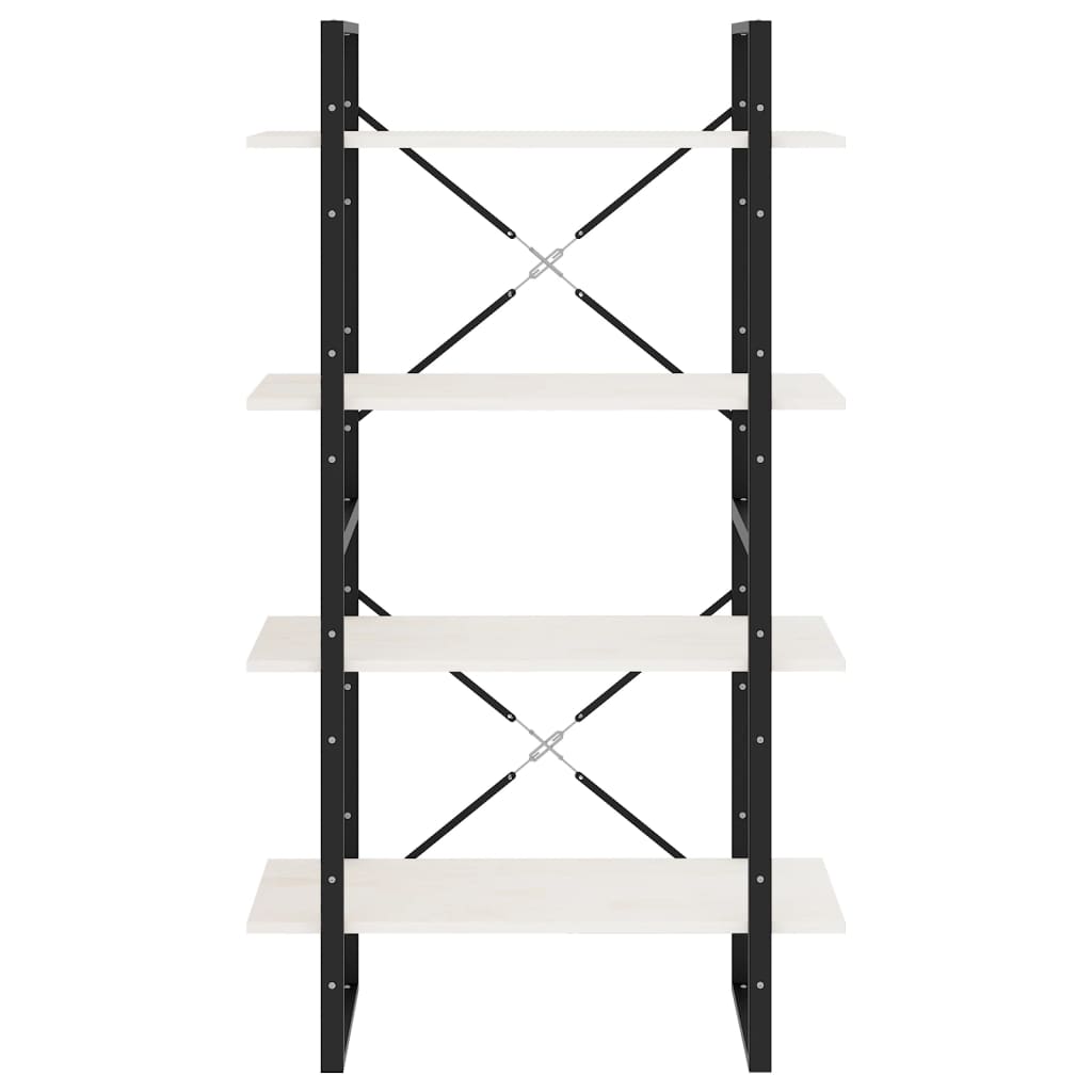 vidaXL 4-Tier Book Cabinet White 80x30x140 cm Solid Pine Wood