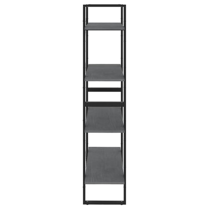 vidaXL 4-Tier Book Cabinet Grey 80x30x140 cm Solid Pine Wood