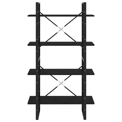 vidaXL 4-Tier Book Cabinet Black 80x30x140 cm Solid Pine Wood