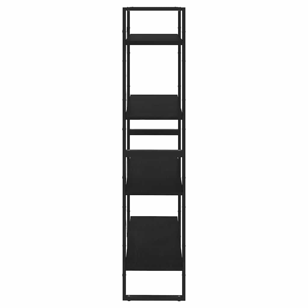 vidaXL 4-Tier Book Cabinet Black 80x30x140 cm Solid Pine Wood