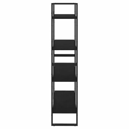 vidaXL 4-Tier Book Cabinet Black 80x30x140 cm Solid Pine Wood