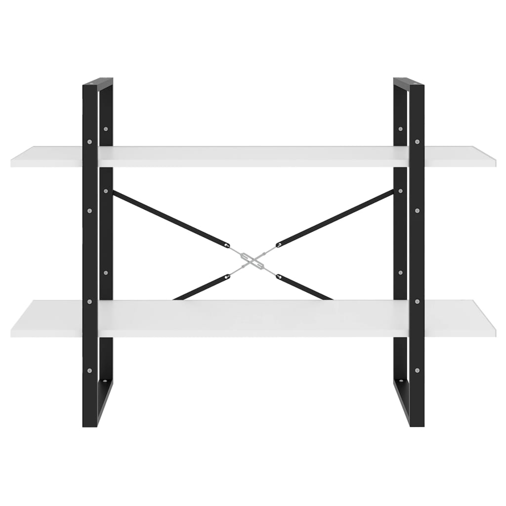 vidaXL 2-Tier Book Cabinet White 100x30x70 cm Engineered Wood