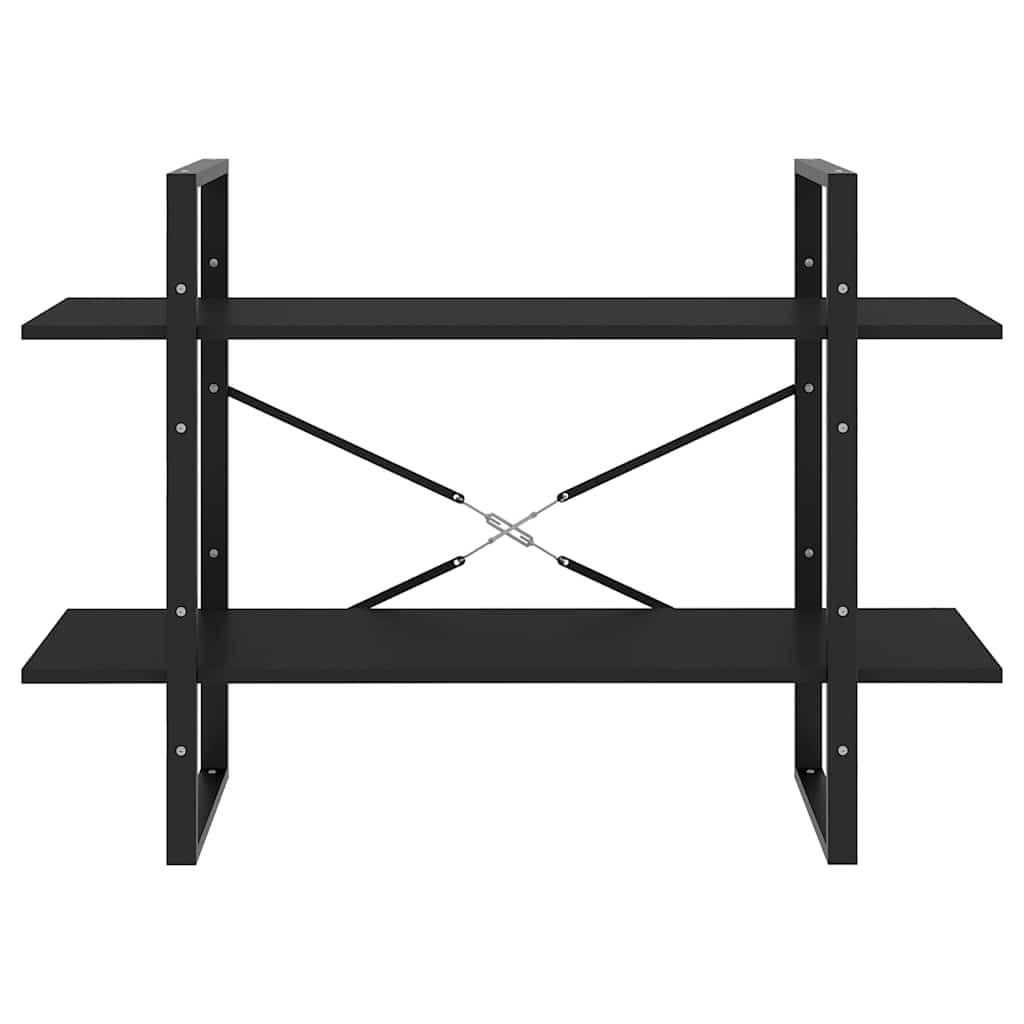 vidaXL 2-Tier Book Cabinet Black 100x30x70 cm Engineered Wood