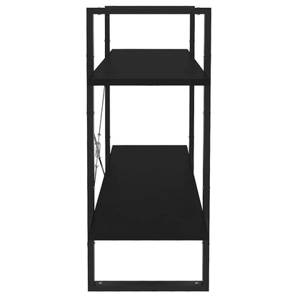 vidaXL 2-Tier Book Cabinet Black 100x30x70 cm Engineered Wood