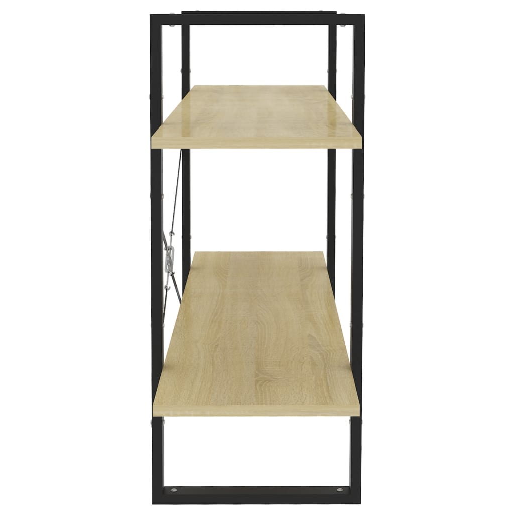 vidaXL 2-Tier Book Cabinet Sonoma Oak 100x30x70 cm Engineered Wood - Brown