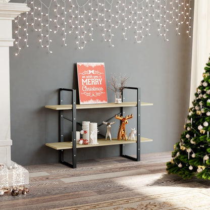 vidaXL 2-Tier Book Cabinet Sonoma Oak 100x30x70 cm Engineered Wood - Brown