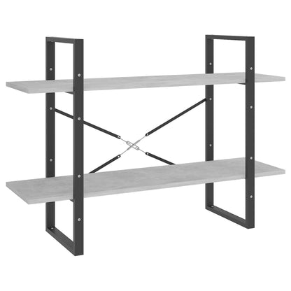 vidaXL 2-Tier Book Cabinet Concrete Grey 100x30x70 cm Engineered Wood