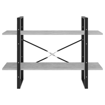 vidaXL 2-Tier Book Cabinet Concrete Grey 100x30x70 cm Engineered Wood