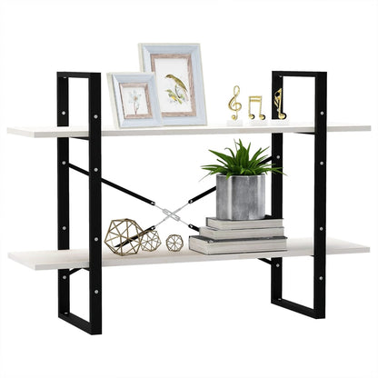 vidaXL 2-Tier Book Cabinet White 100x30x70 cm Solid Pine Wood