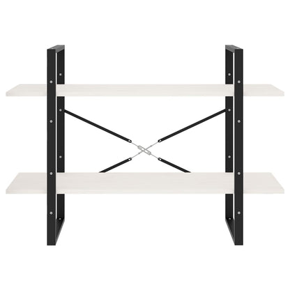 vidaXL 2-Tier Book Cabinet White 100x30x70 cm Solid Pine Wood