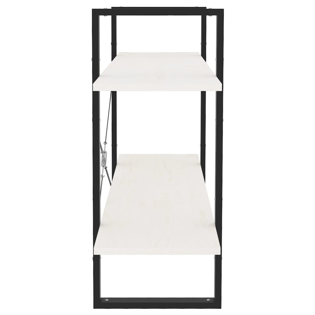 vidaXL 2-Tier Book Cabinet White 100x30x70 cm Solid Pine Wood