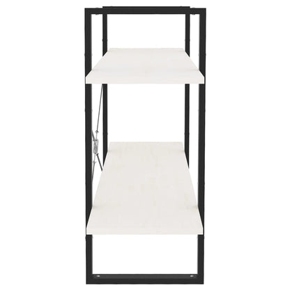 vidaXL 2-Tier Book Cabinet White 100x30x70 cm Solid Pine Wood