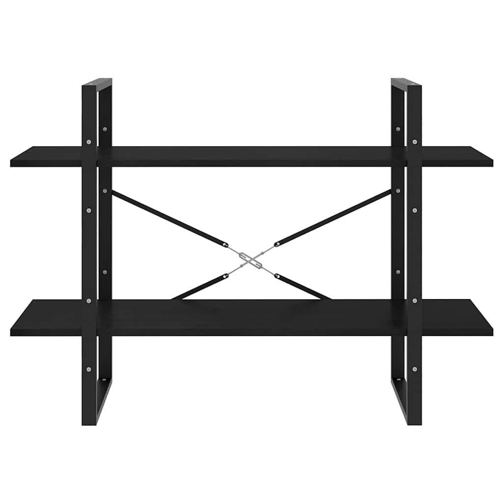 vidaXL 2-Tier Book Cabinet Black 100x30x70 cm Solid Pine Wood