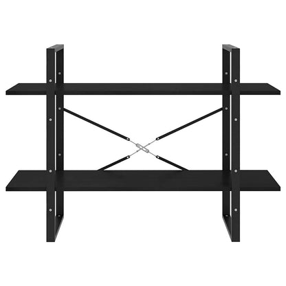 vidaXL 2-Tier Book Cabinet Black 100x30x70 cm Solid Pine Wood