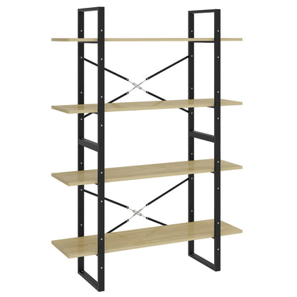 vidaXL 4-Tier Book Cabinet Sonoma Oak 100x30x140 cm Engineered Wood - Brown
