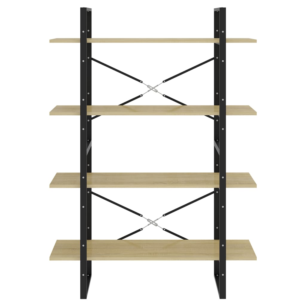 vidaXL 4-Tier Book Cabinet Sonoma Oak 100x30x140 cm Engineered Wood - Brown