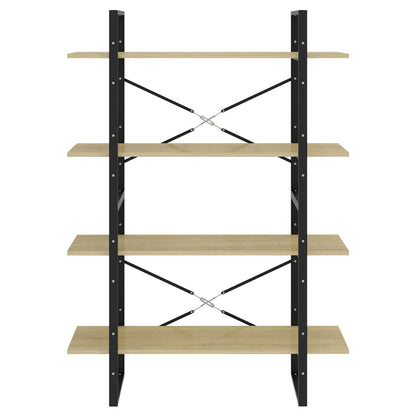 vidaXL 4-Tier Book Cabinet Sonoma Oak 100x30x140 cm Engineered Wood - Brown