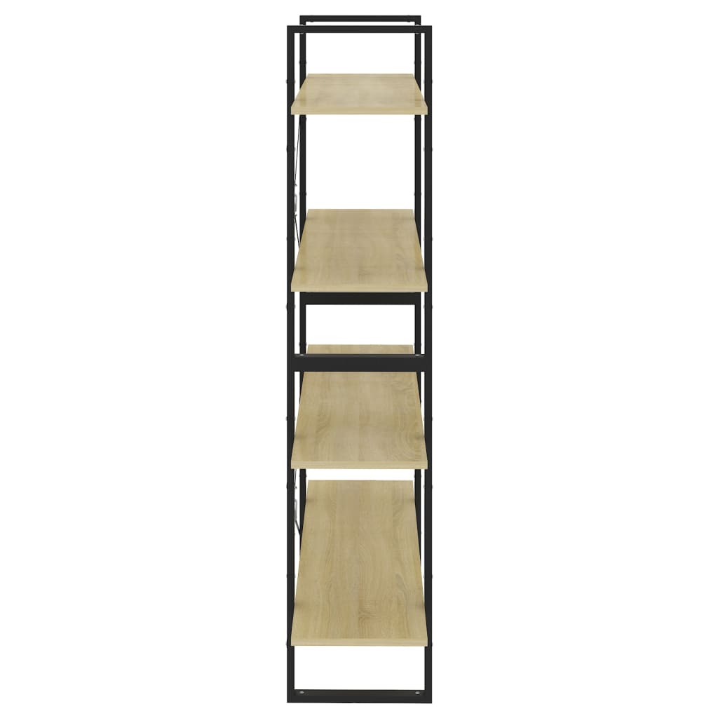 vidaXL 4-Tier Book Cabinet Sonoma Oak 100x30x140 cm Engineered Wood - Brown