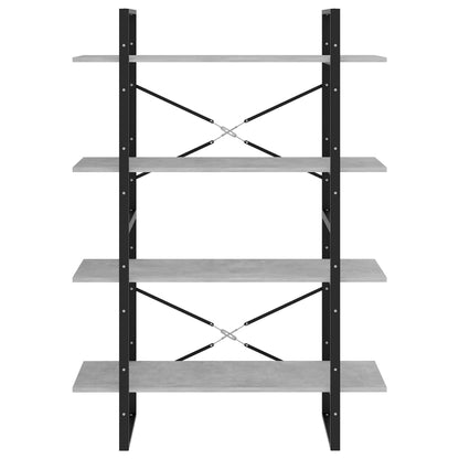 vidaXL 4-Tier Book Cabinet Concrete Grey 100x30x140 cm Engineered Wood
