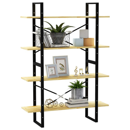 vidaXL 4-Tier Book Cabinet 100x30x140 cm Solid Pine Wood - Brown