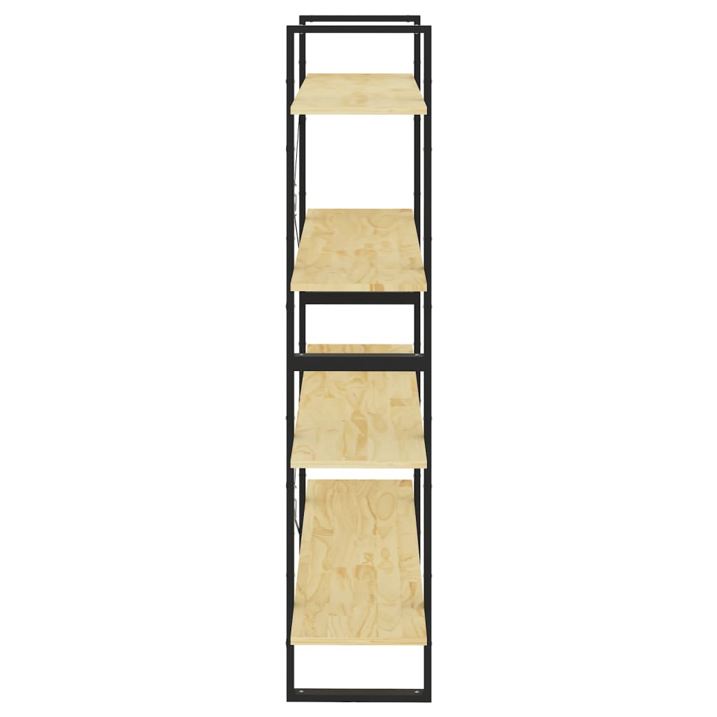 vidaXL 4-Tier Book Cabinet 100x30x140 cm Solid Pine Wood - Brown