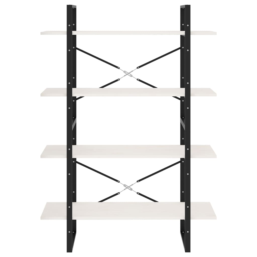 vidaXL 4-Tier Book Cabinet White 100x30x140 cm Solid Pine Wood