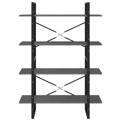 vidaXL 4-Tier Book Cabinet Grey 100x30x140 cm Solid Pine Wood