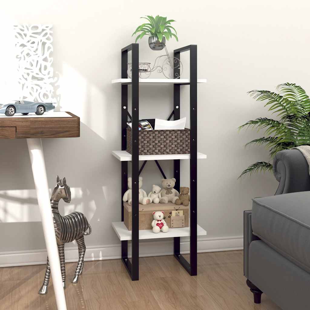 vidaXL 3-Tier Book Cabinet White 40x30x105 cm Engineered Wood
