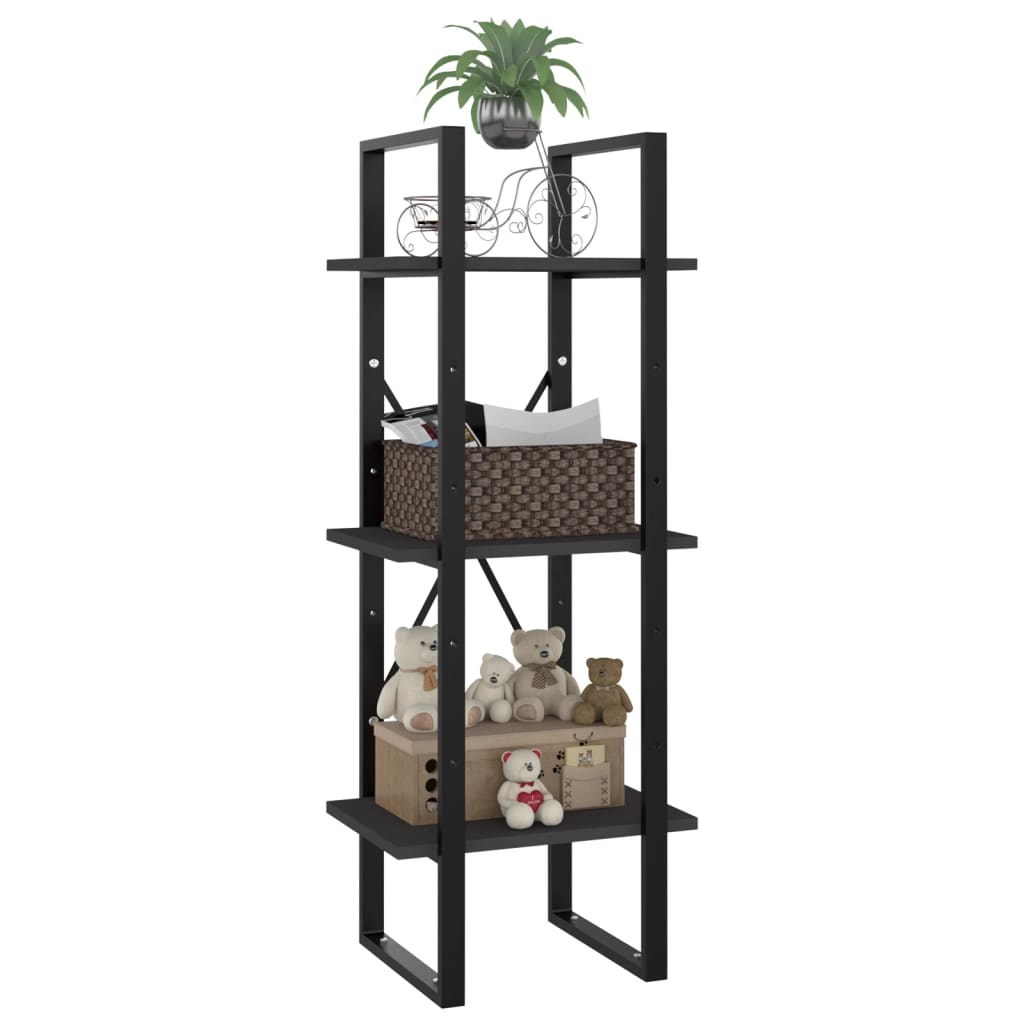 vidaXL 3-Tier Book Cabinet Grey 40x30x105 cm Engineered Wood