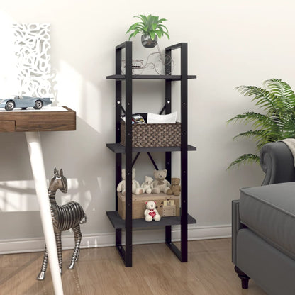 vidaXL 3-Tier Book Cabinet Grey 40x30x105 cm Engineered Wood
