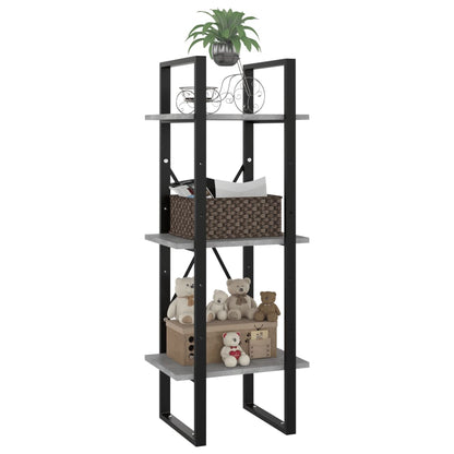 vidaXL 3-Tier Book Cabinet Concrete Grey 40x30x105 cm Engineered Wood