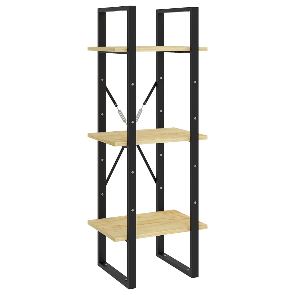 vidaXL 3-Tier Book Cabinet 40x30x105 cm Solid Pinewood - Brown