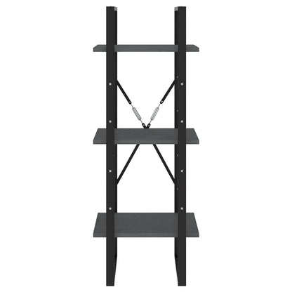 vidaXL 3-Tier Book Cabinet Grey 40x30x105 cm Solid Pinewood