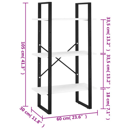 vidaXL Storage Shelf White 60x30x105 cm Engineered Wood