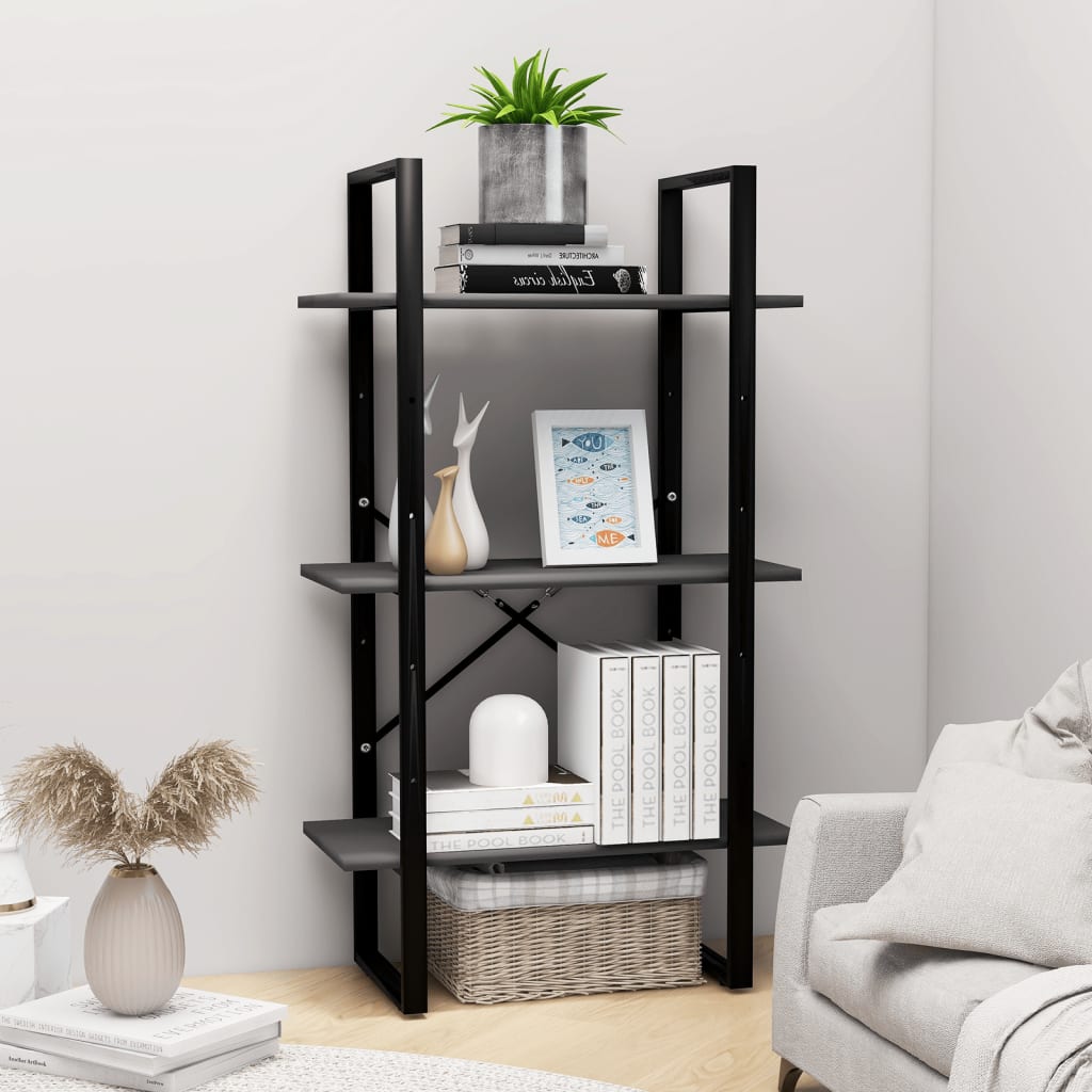 vidaXL Storage Shelf Grey 60x30x105 cm Engineered Wood