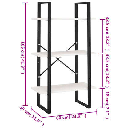 vidaXL Storage Shelf White 60x30x105 cm Solid Pine Wood